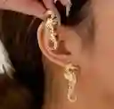 Aretes Caballito De Mar Dorados Con Textura