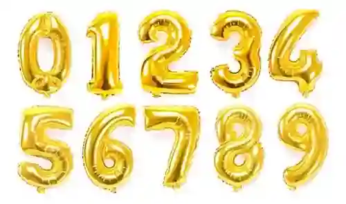 Numero Metalizado Dorado Para Inflar 18 Pulgadas
