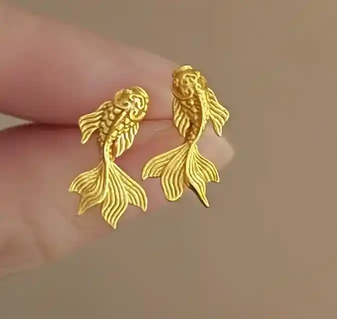 Aretes Peces Koi Pequeños Dorados