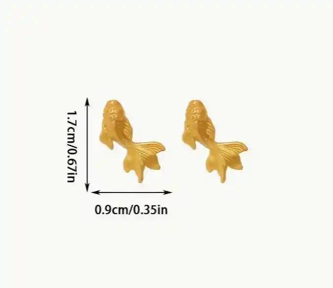 Aretes Peces Koi Pequeños Dorados