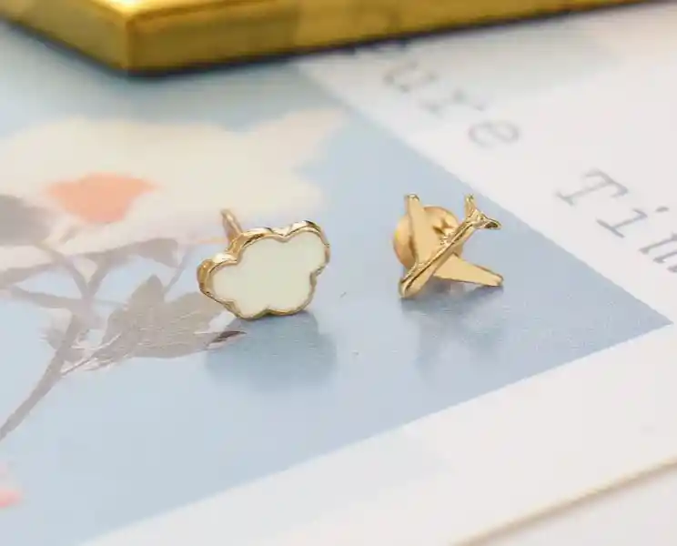 Aretes Mini Nube Y Avión