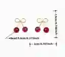 Aretes Mini Cerezas Rojas Con Dorado