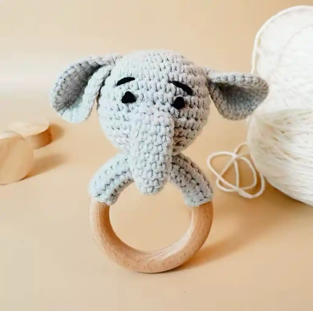 Sonajero Elefante Amigurumi