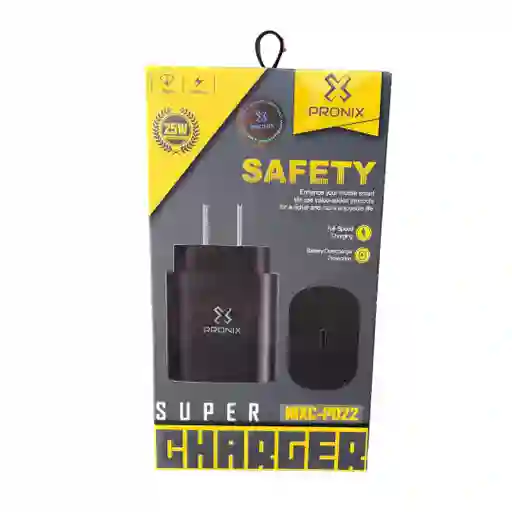 Cargador Carga Rápida Tipo C 25w, Pronix Nixc-pd22