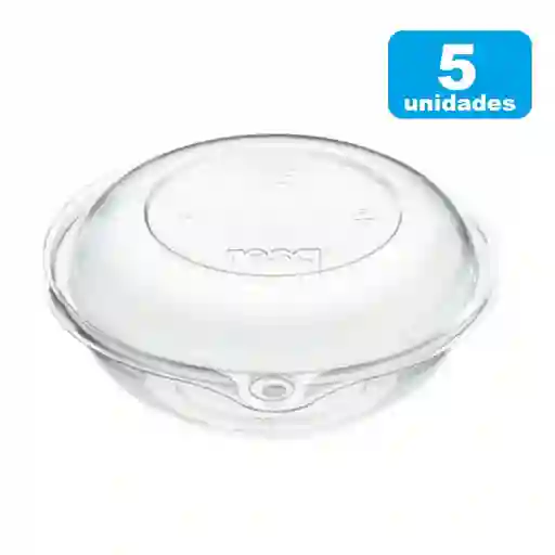 Contenedor Circular Bolw 12onz Con Tapa De Seguridad X 5und