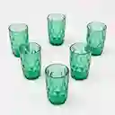 Vaso Qing Ping Guo Azul 400 Ml 6 Ud Vidrio