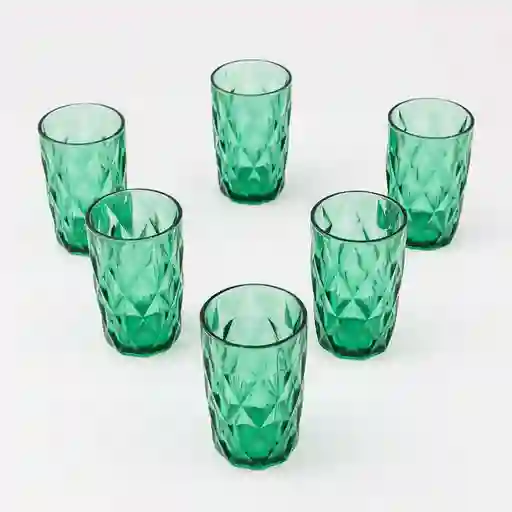 Vaso Qing Ping Guo Azul 400 Ml 6 Ud Vidrio