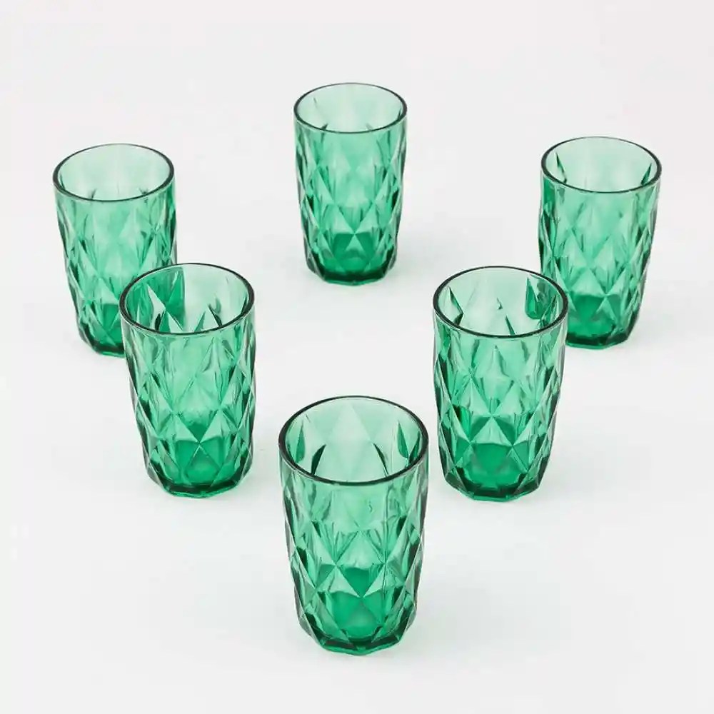Vaso Qing Ping Guo Azul 400 Ml 6 Ud Vidrio