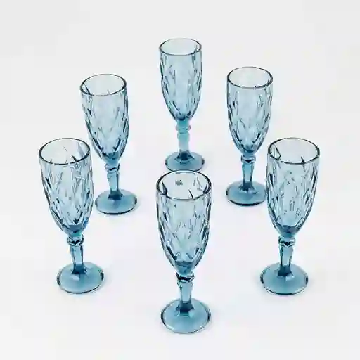 Copa Qing Ping Guo Cm Azul 165 Ml 6 Ud Vidrio