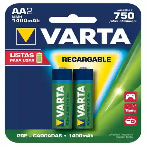 Pila Recargable Aa X 2 Varta