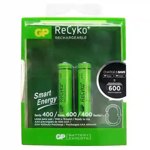 Pila Recargable X 2 Gp 1.2v Aaa 650 Mah (gp65aaahc-c2kk)