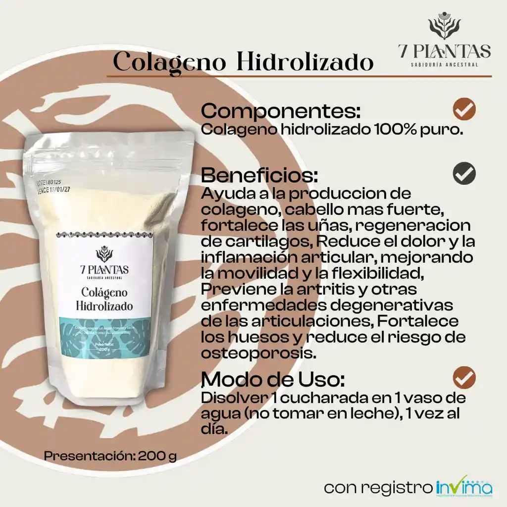 7 Plantas Colágeno Hidrolizado 200 G