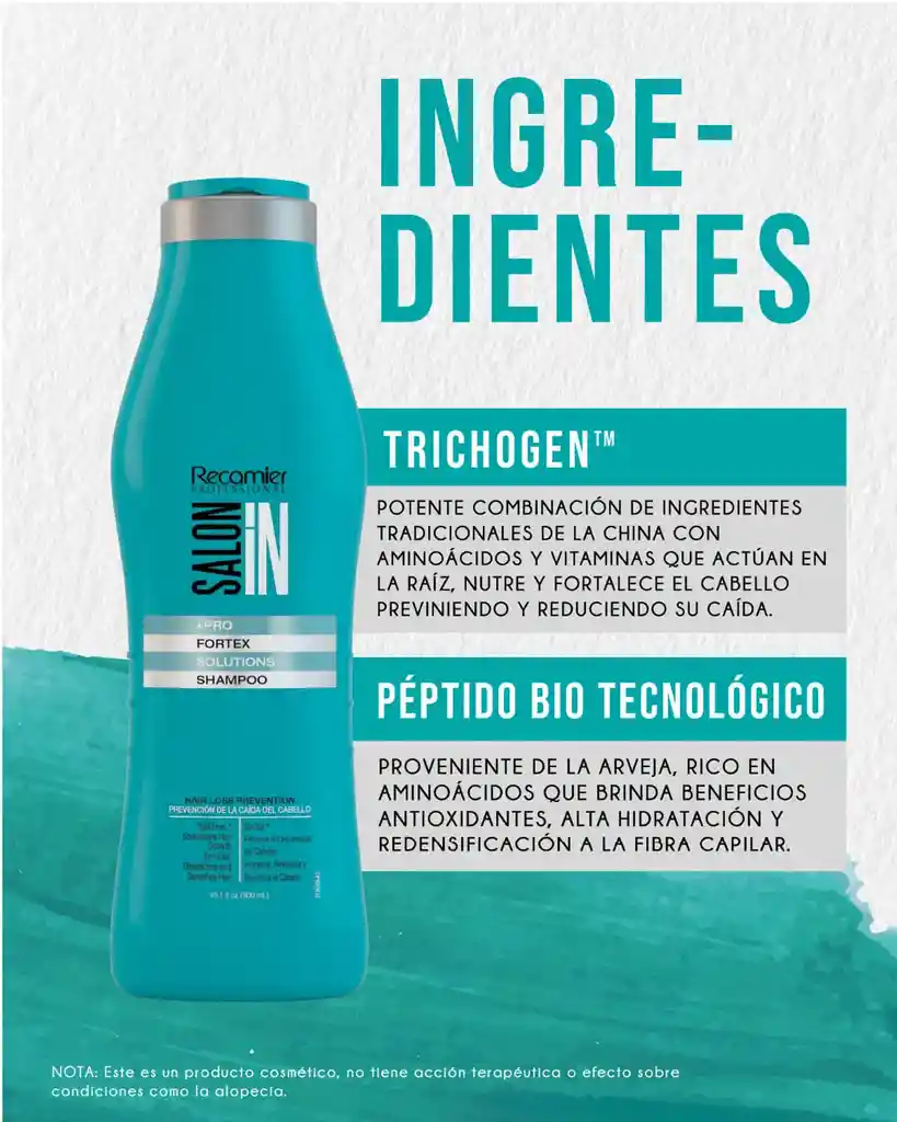 Shampoo Fortex Solutions Salon In Recamier X300 Ml Sin Sal