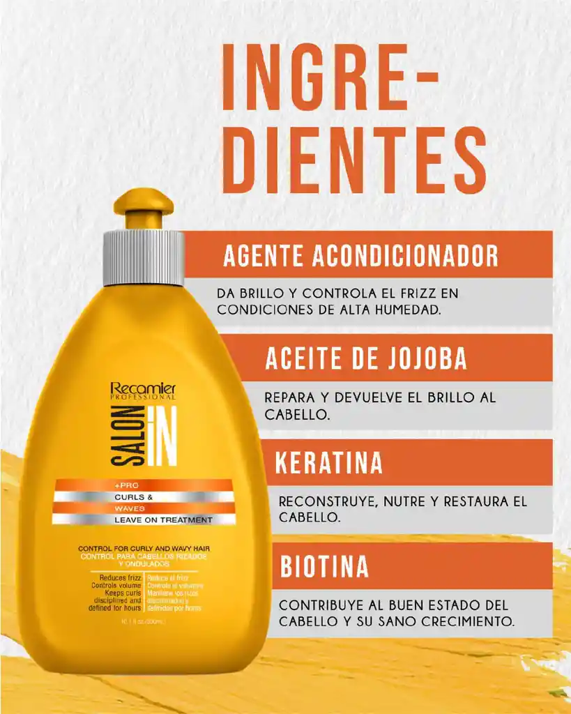 Tratamiento Sin Enjuague Curls Y Waves Salon In Recamier X300 Ml