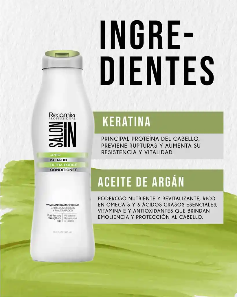 Acondicionador Keratin Ultra Force Salon In Recamier X300 Ml