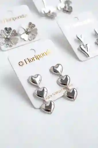 Aretes Threeheart Silver