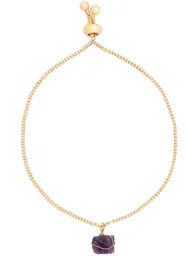 Pulsera Cadena Oro Amatista