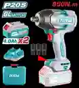 Pistola Impacto Inalambrica 1/2" 20v 850 N.m Incluye 2 Baterias 1 Cargador Industrial Super Total (utiwli2085)