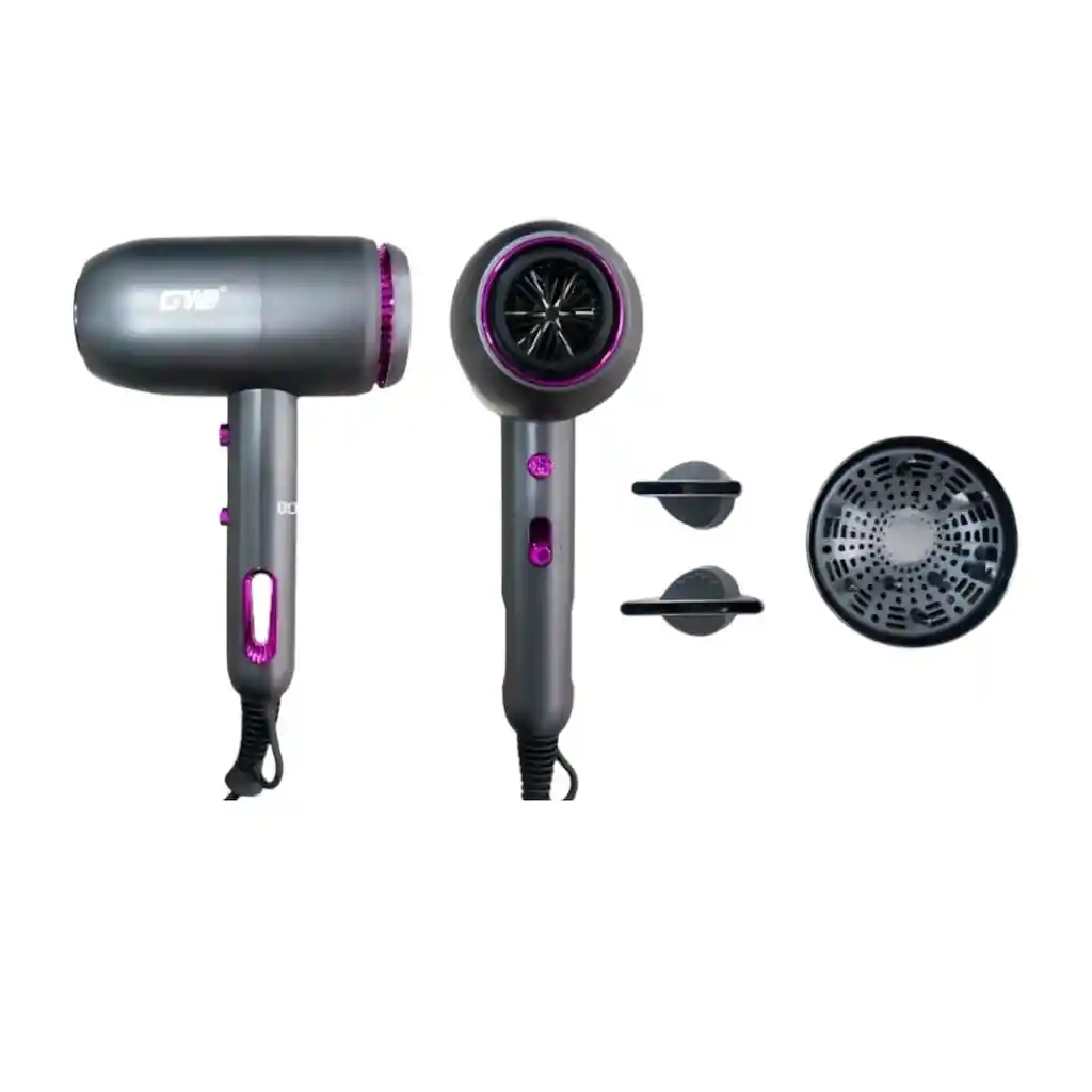Secador De Cabello Gw 6601 Con Difusor Y 2 Boquillas
