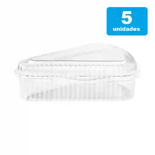 Contenedor Triangular Cristal Pet 8onz Tapa Plana X 5und