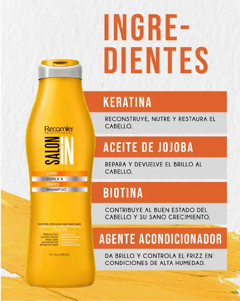 Shampoo Curls Y Waves Salon In Recamier X300 Ml Sin Sal