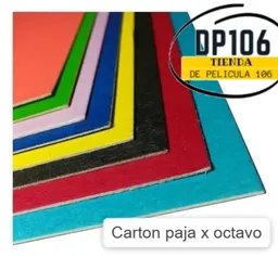 Carton Paja De Colores 1/8 Paquete 10 Unid