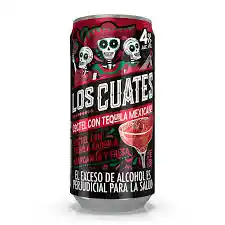 Los Cuates Coctel Con Tequila Sabor Margarita Y Fresa 269 Ml