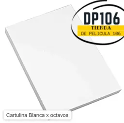 Cartulina Blanca 1/8 (octavos) X 2 Und