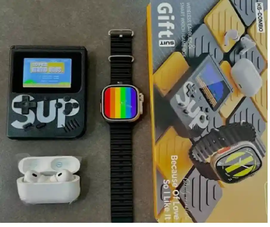 Combo K5 Reloj+sup+audifonos Inalambricos