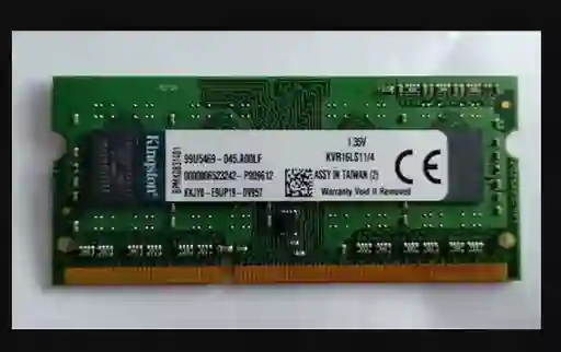 Memoria Ram Ddr3 Pc3l 1.35v Para Pc Portatiles 4gb 1 Kingston Kvr16ls11/4 Nueva Y Original.