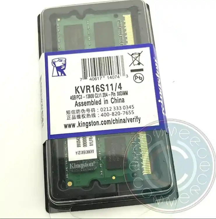 Memoria Ram Ddr3 Pcl 1.5v Para Pc Portatiles 4gb 1 Kingston Kvr16l11/4 Nueva Y Original.