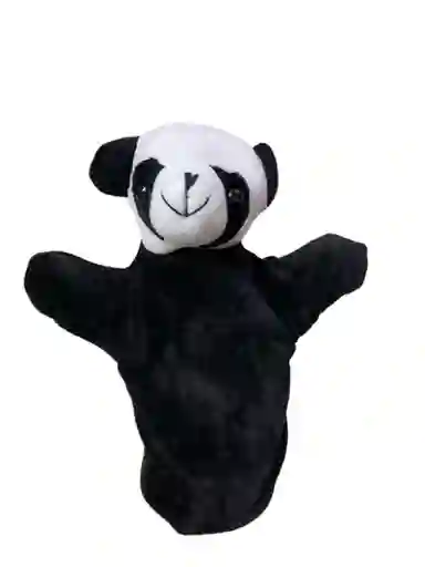 Titere Peluche Marioneta De Oso Panda Negro 21cm