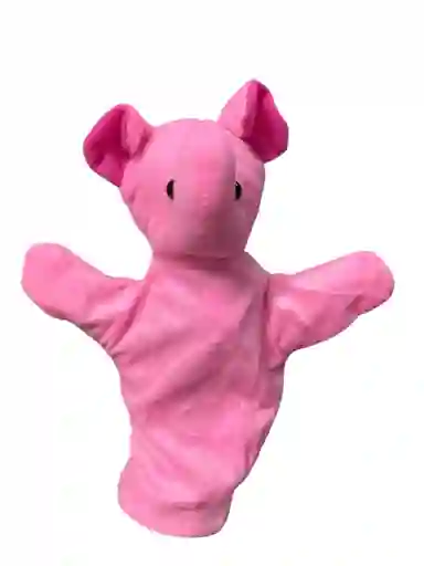 Titere Peluche Marioneta De Elefante Rosado 21cm