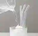 Pitillos En Vidrio Reutilizables X4 Unidades + 1 Limpiador