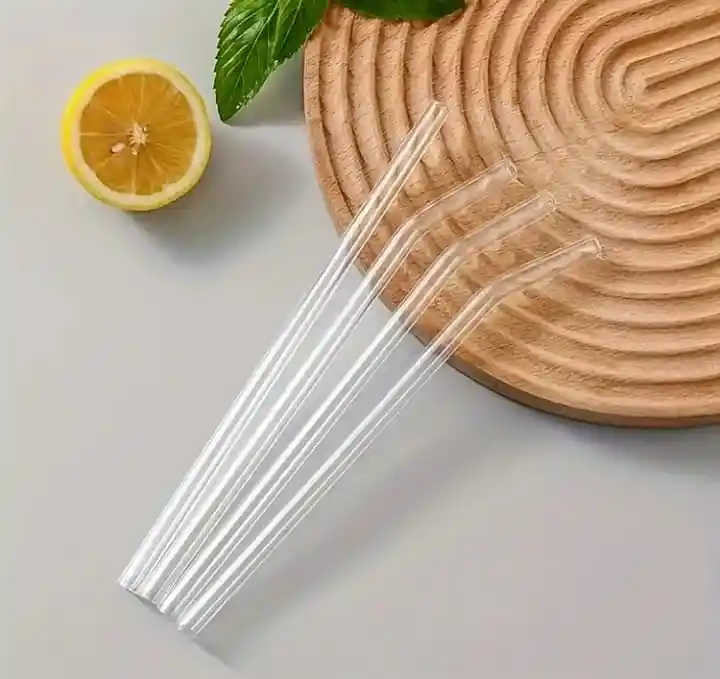 Pitillos En Vidrio Reutilizables X4 Unidades + 1 Limpiador