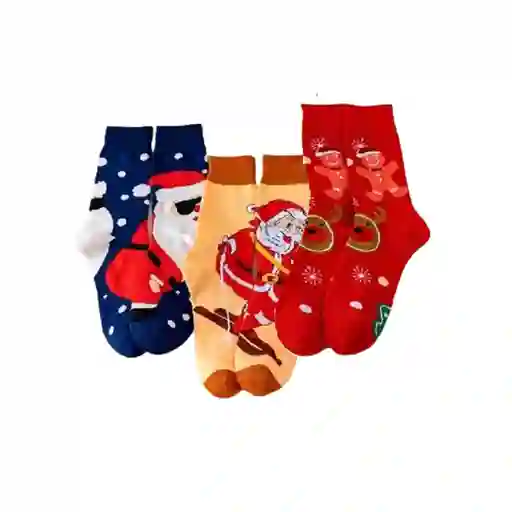 Paquete 3 Pares De Medias Papa Noel