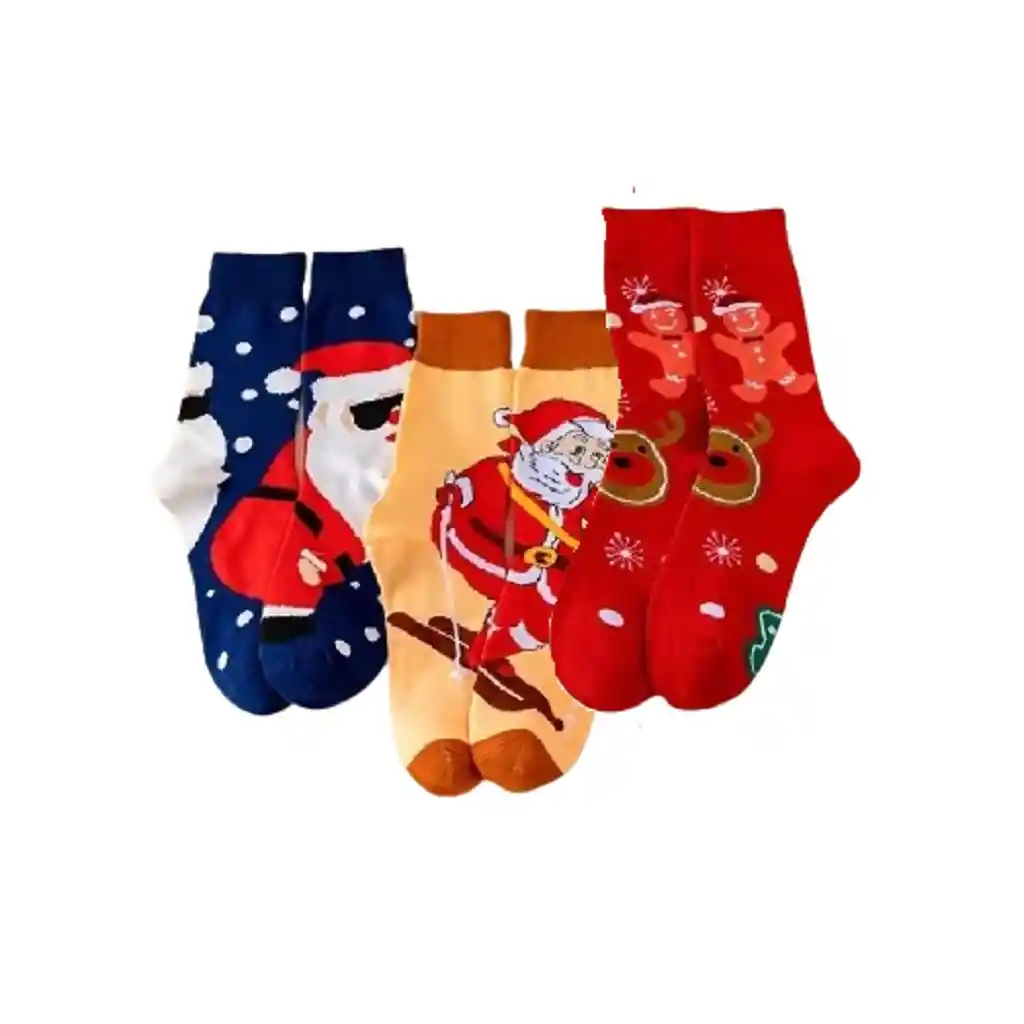 Paquete 3 Pares De Medias Papa Noel