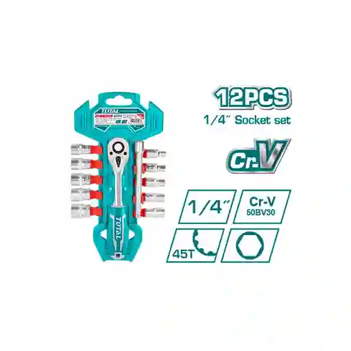Rache Con Copas 1/4" X 12 Pzs Industrial Total (tht14114126)