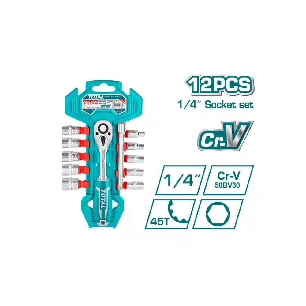 Rache Con Copas 1/4" X 12 Pzs Industrial Total (tht14114126)