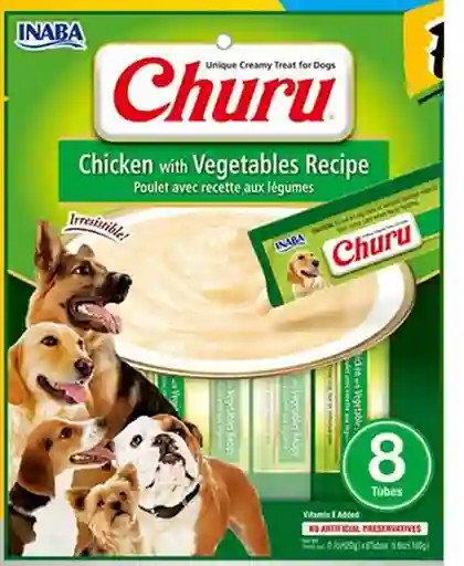 Inaba Dog Snack Churu 8 Piezas - Chicken With Vegetables 160 Gr