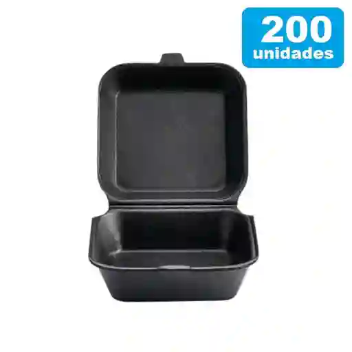 Darnel Portacomidas Desechables C1 Negro 200 Und Hamburguesero