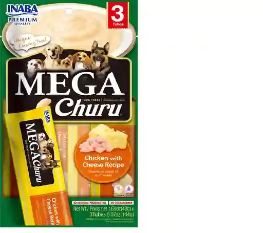 Inaba Dog Snack Mega Churu 3 Piezas - Pollo Y Queso 144 Gr