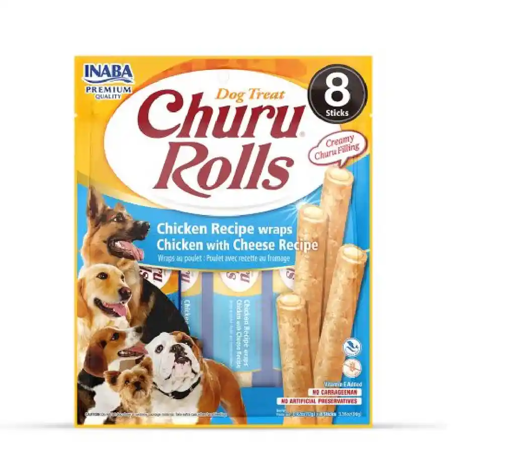 Inaba Dog Snack Churu - Rolls 8p Chicken 96 Gr