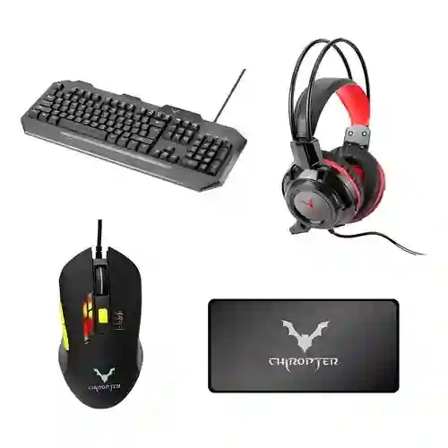 Set Combo Kit Gamer 4 En 1 Wesdar Chiropter Km12