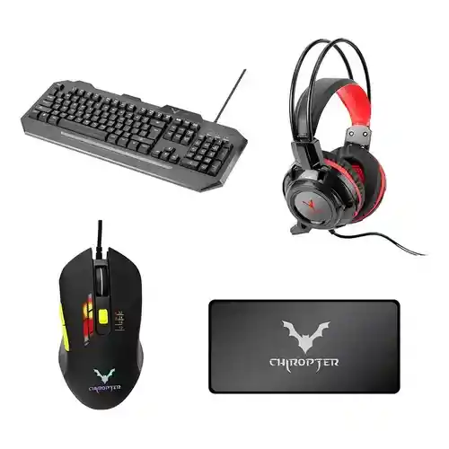 Set Combo Kit Gamer 4 En 1 Wesdar Chiropter Km12