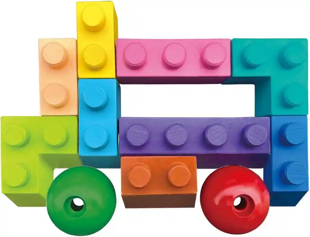 Crayones Motricidad En Bloques Tipo Bus Escolar Para Niños