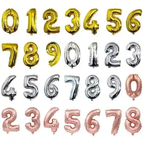 Globo Numero Metalizado 16´