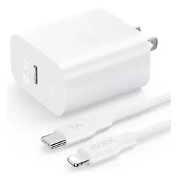 Cargador Iphone 20w 1hora 3a Carga Rapida Cargador Usb C Con Cable A Light-ing 1 M Compatible Para 1phone 14/13/13/12/ 11/x, Pad, Pods