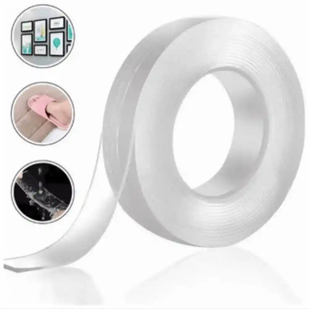 Cinta Doble Faz 5metros Transparente