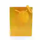 Bolsa De Regalo Metalizada Primavera Holograma Dorada Talla L